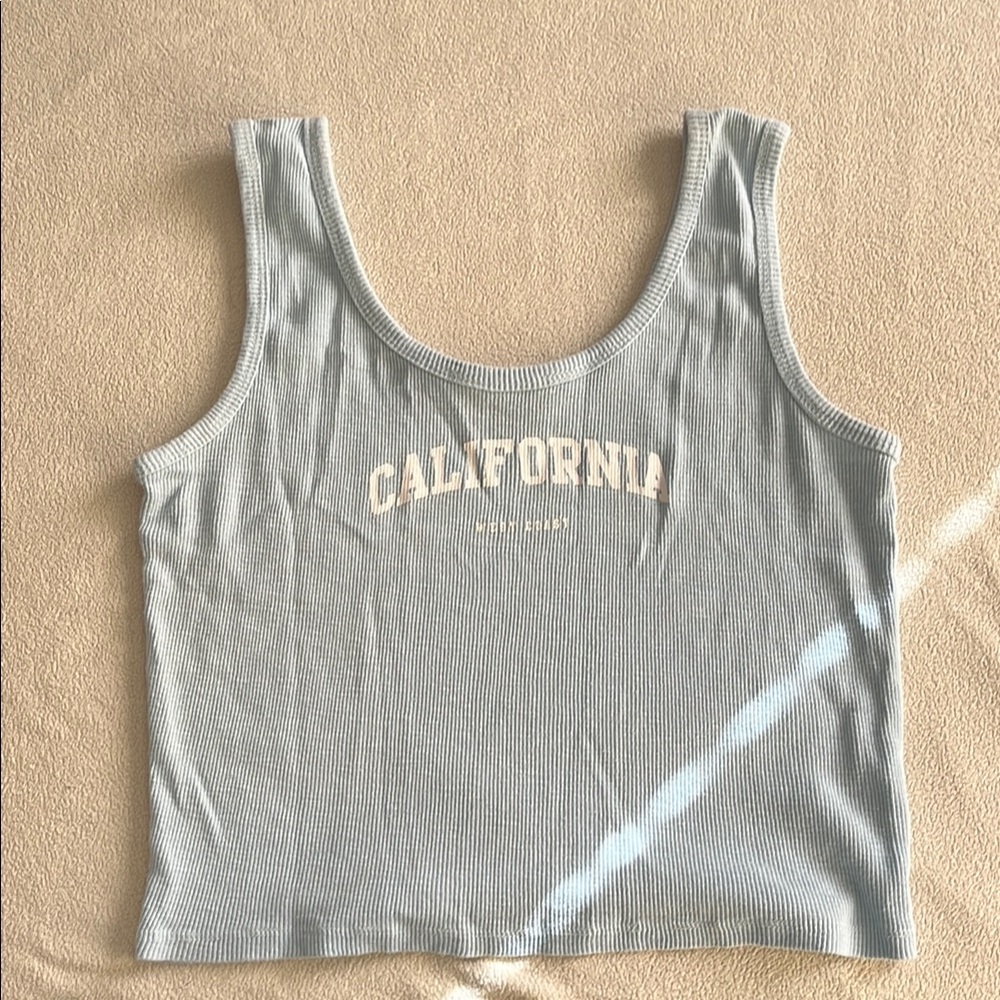 light blue West Coast California Cropped Tank Top!